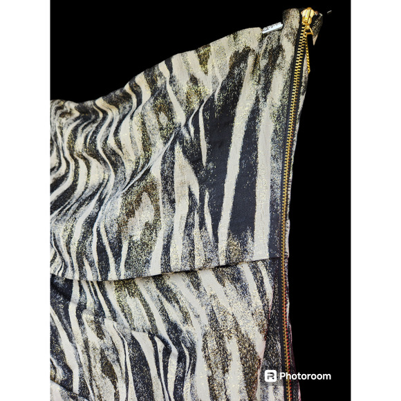 Badgley Mischka Strapless Ruched Cocktail Gown Long Dress 6 - Picture 3 of 7